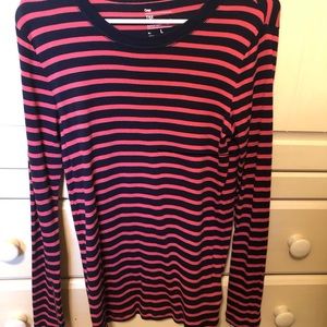 Orange and navy striped tee